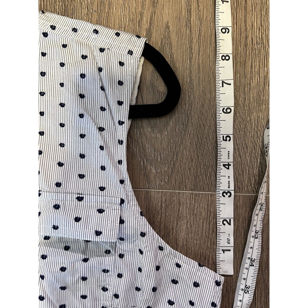 Banana Republic Midi Shirt Dress Workwear Polka Dot Pockets Tie Waist Sz Large - Picture 10 of 10